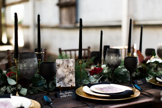 Gold calligraphy table numbers