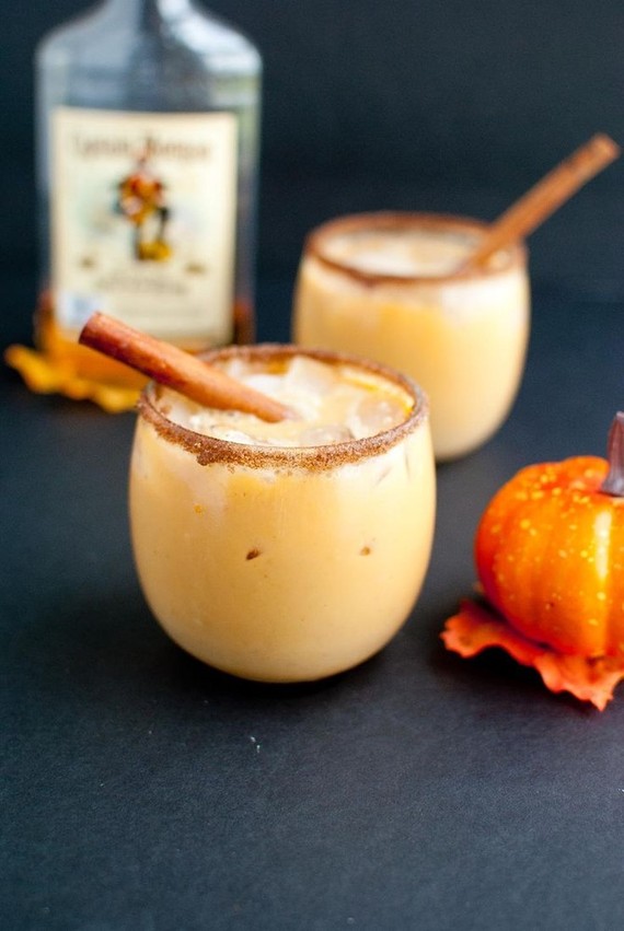 Pumpkin spiked horchata cocktail