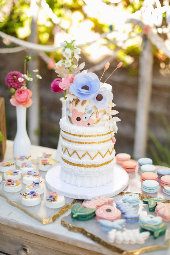 rifle paper inspired cake