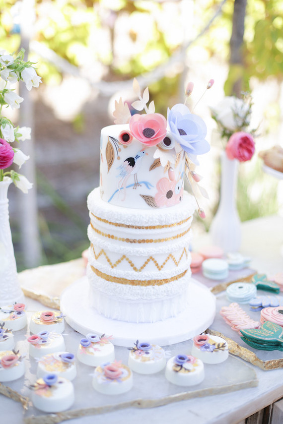 rifle paper inspired floral cake