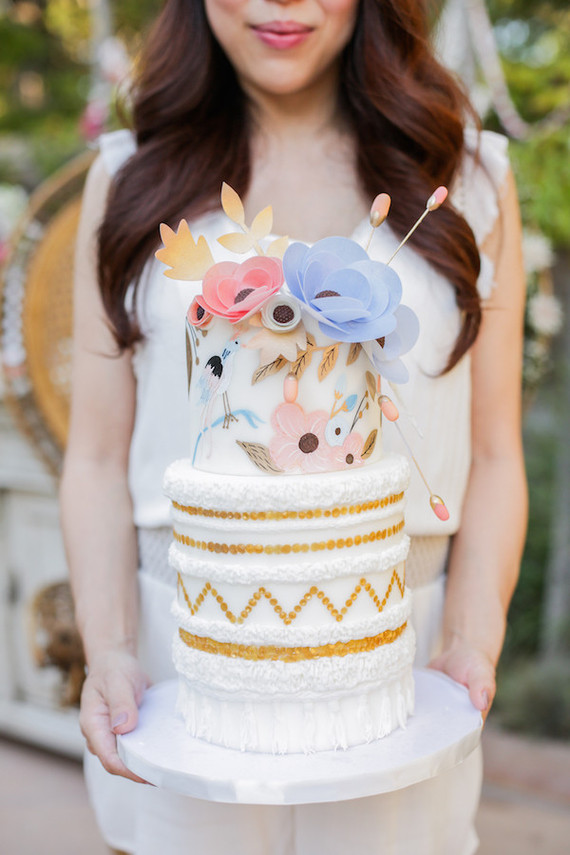 rifle paper inspired floral cake