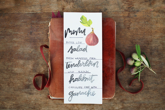 Fall wedding menu