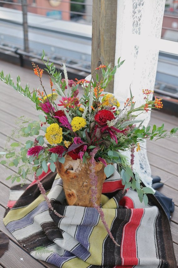 Bohemian wedding florals