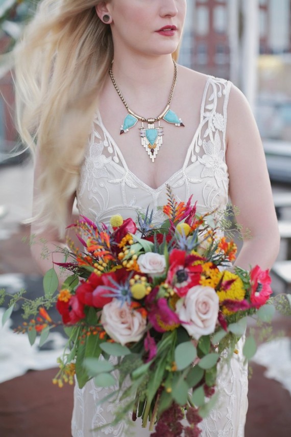 Bohemian bridal bouquet