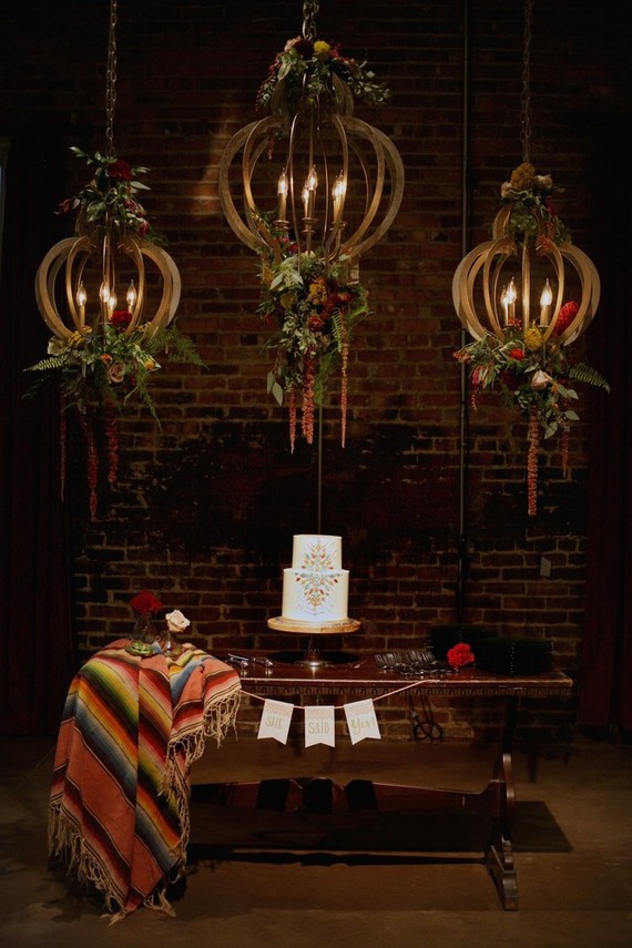 Bohemian wedding cake display