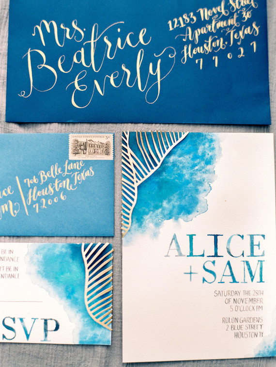 Watercolor invitation suite