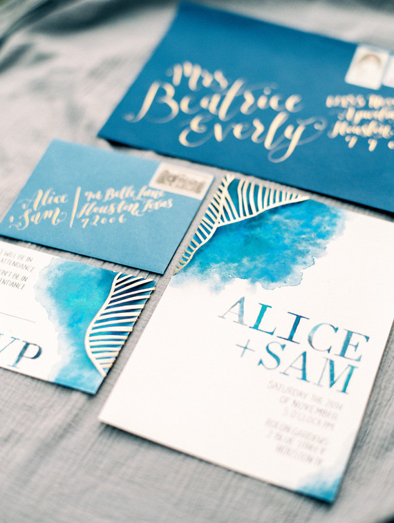 Watercolor invitation suite
