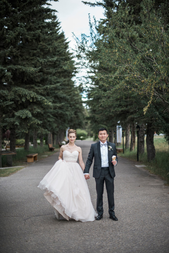 Outdoor wedding portrait