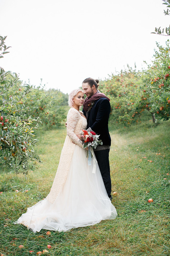 Apple orchard wedding portraits