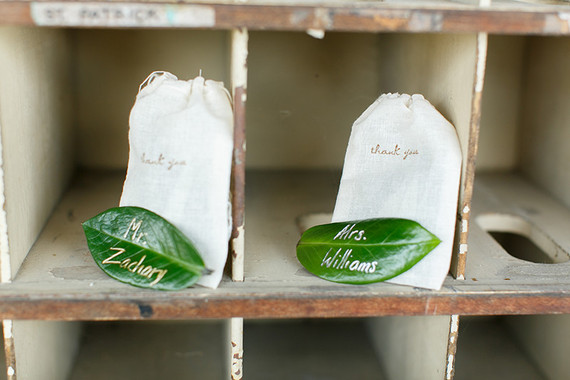 Leaf escort cards Inspiration