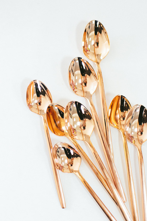Rose gold flatware