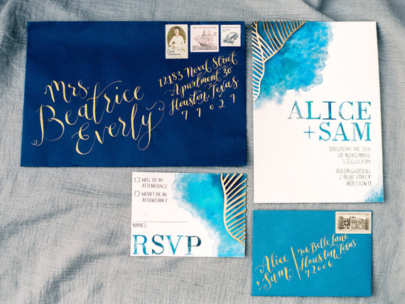 Watercolor invitation suite
