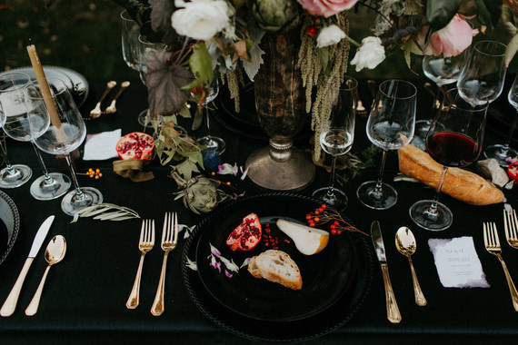 Moody fall wedding tablescape