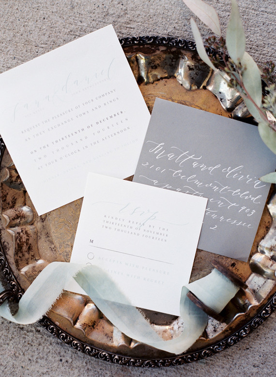 Winter wedding invitation suite