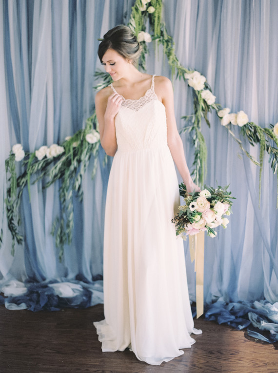 Winter blue bridal portrait