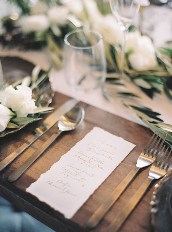 Wedding menu