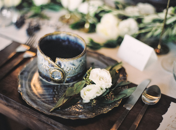 Winter wedding place setting