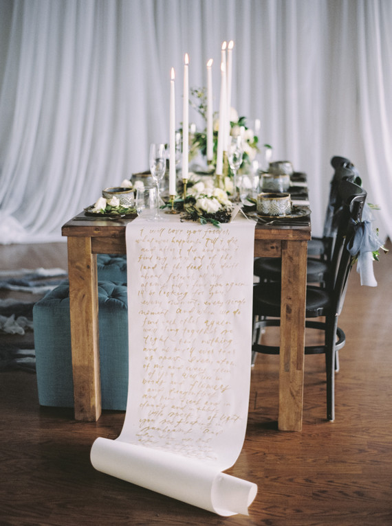 Calligraphy table runner