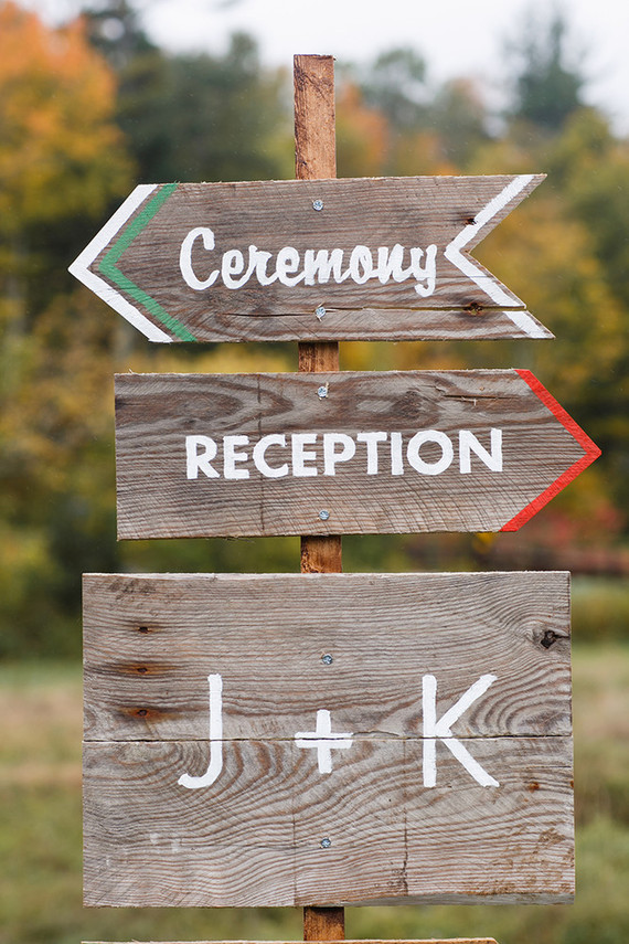 Rustic wedding signage