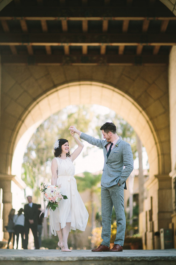 Santa Barbara courthouse elopement portrait
