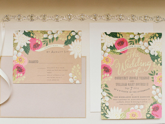 Vintage wedding invitation suite