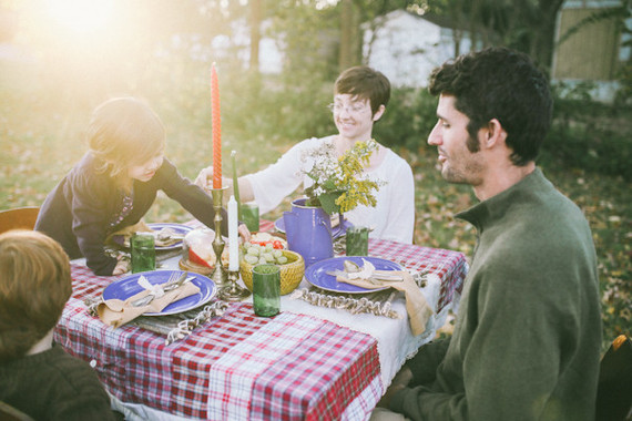 Fall family dinner on the farm