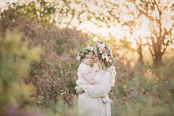 Flower crown maternity photos