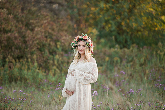 Flower crown maternity photos
