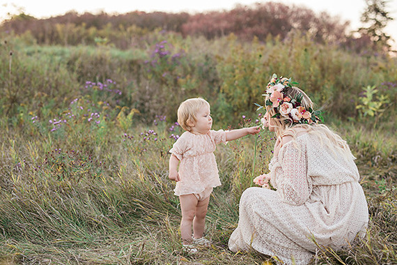 Flower crown maternity photos