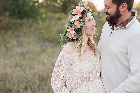 Flower crown maternity photos