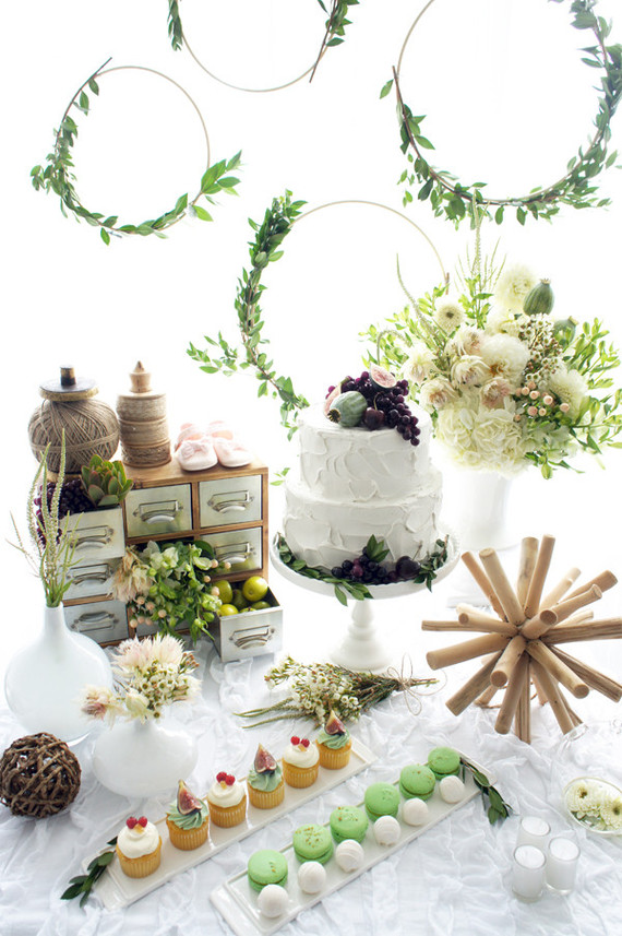 Foodie baby shower dessert table