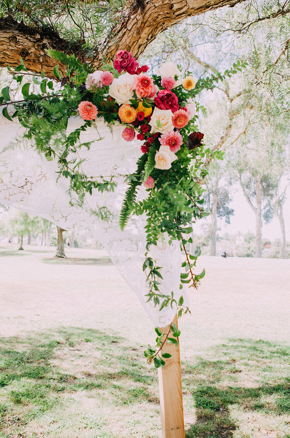 Bohemian wedding florals