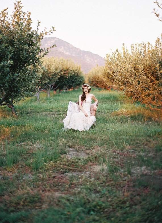 Bohemian bridal portrait