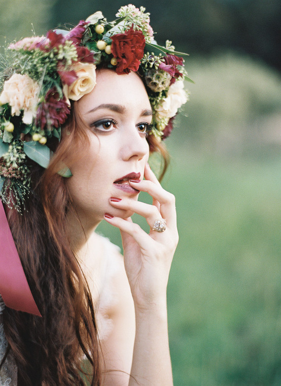 Floral head band wreath