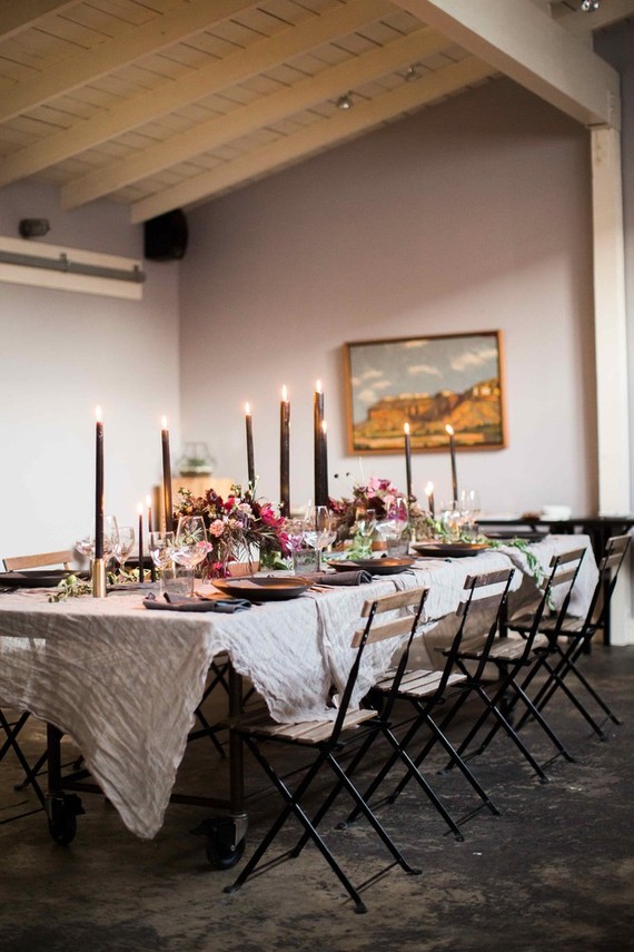 Moody wedding tablescape