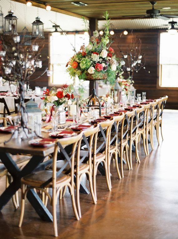 Rustic wedding tablescape