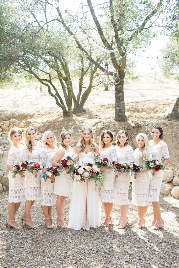 White bridesmaid dresses