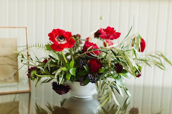 Red anemone centerpiece