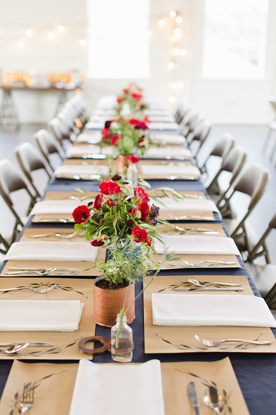 DIY copper tin can centerpieces