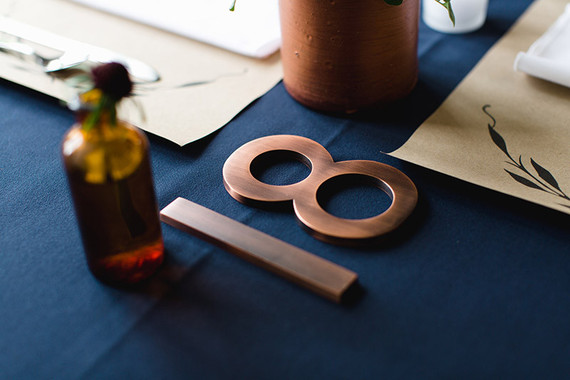 Copper table numbers Inspiration