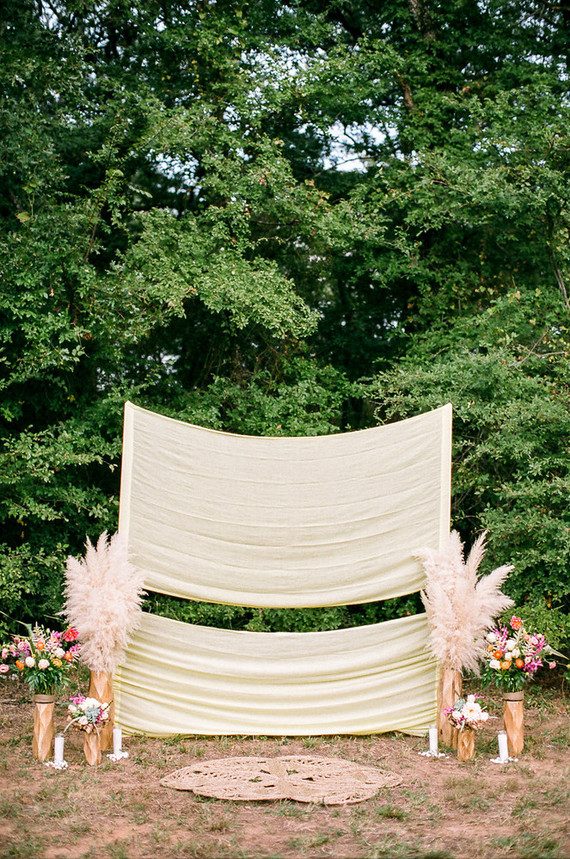 Bohemian ceremony decor