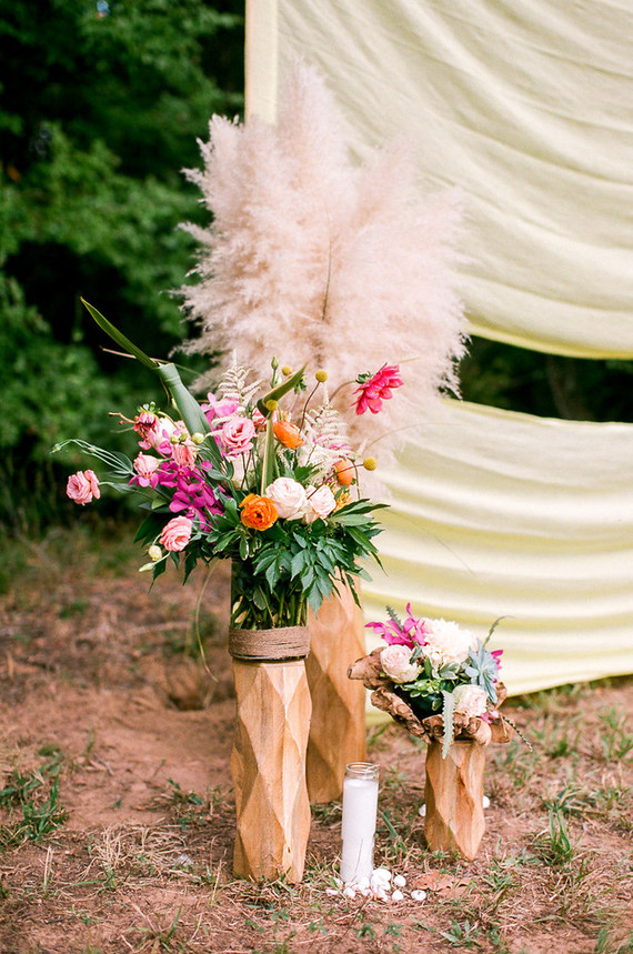 Bohemian ceremony decor