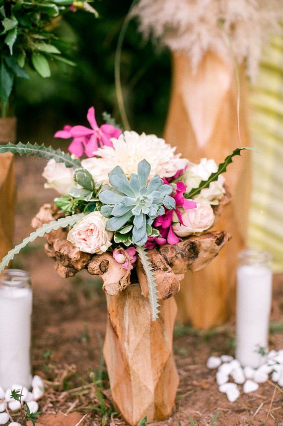 Bohemian ceremony decor