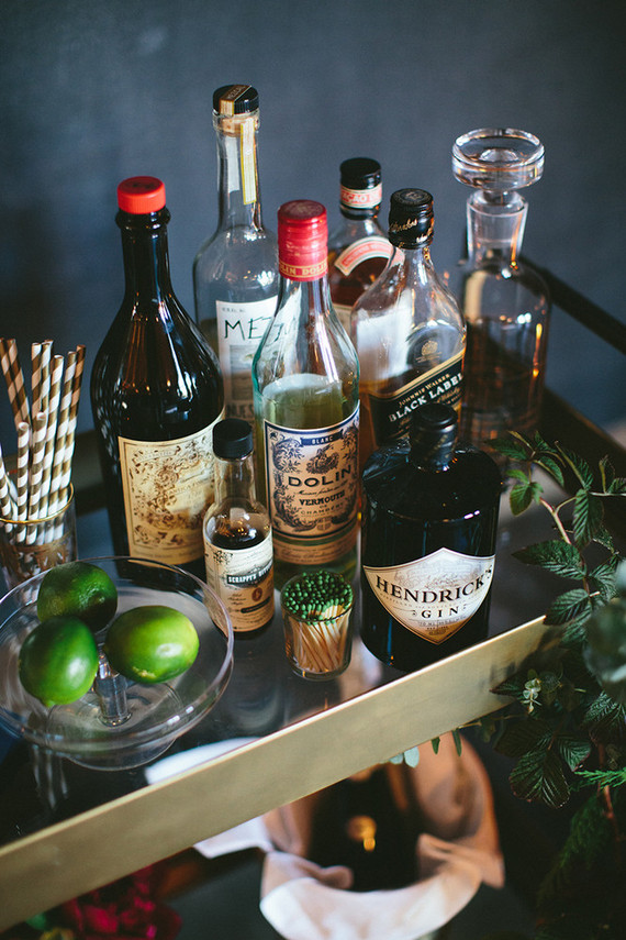 Holiday bar cart