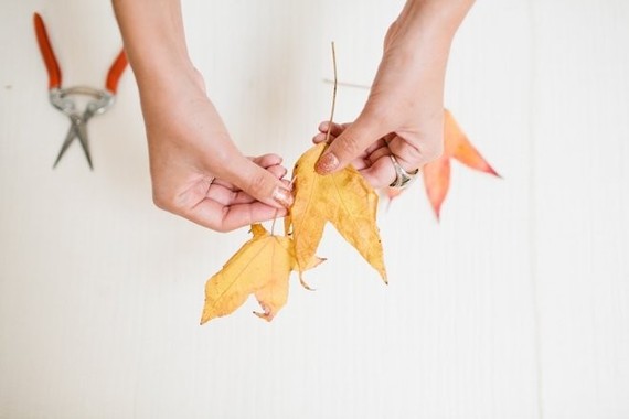 DIY fall leaf crown