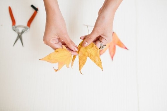 DIY fall leaf crown