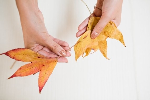 DIY fall leaf crown