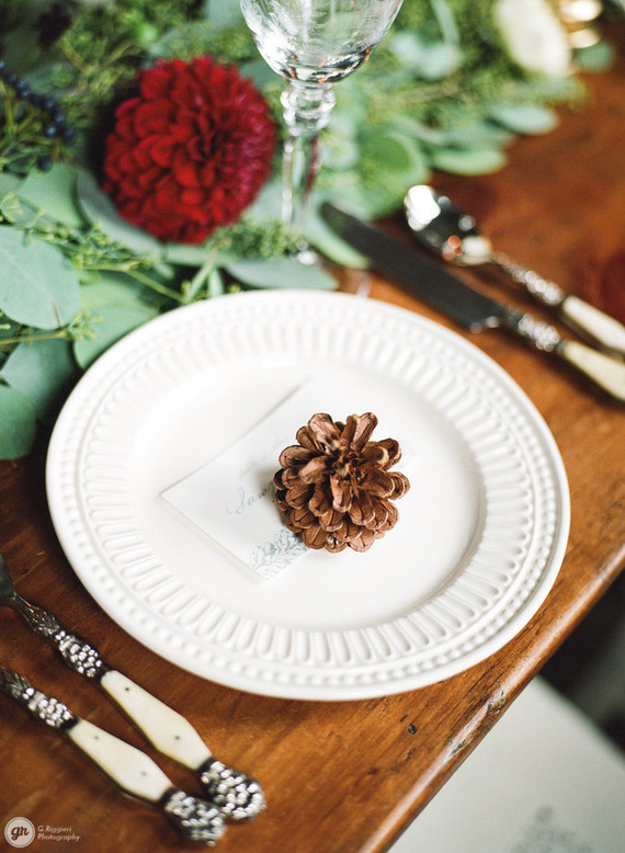 Pine cone places setting