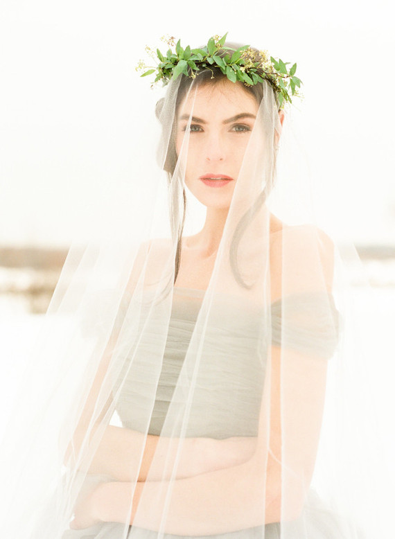 Grey Sarah Nouri wedding dress