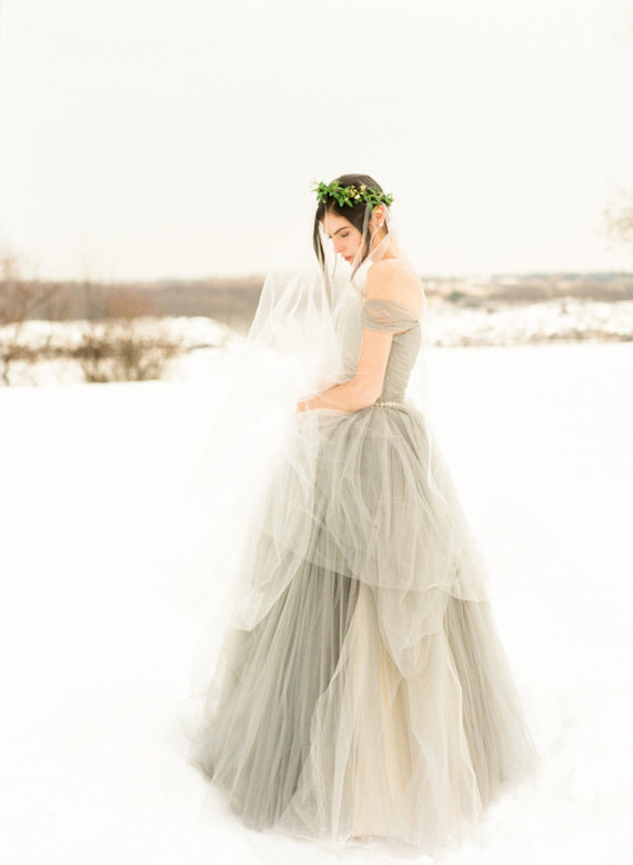 Grey Sarah Nouri wedding dress
